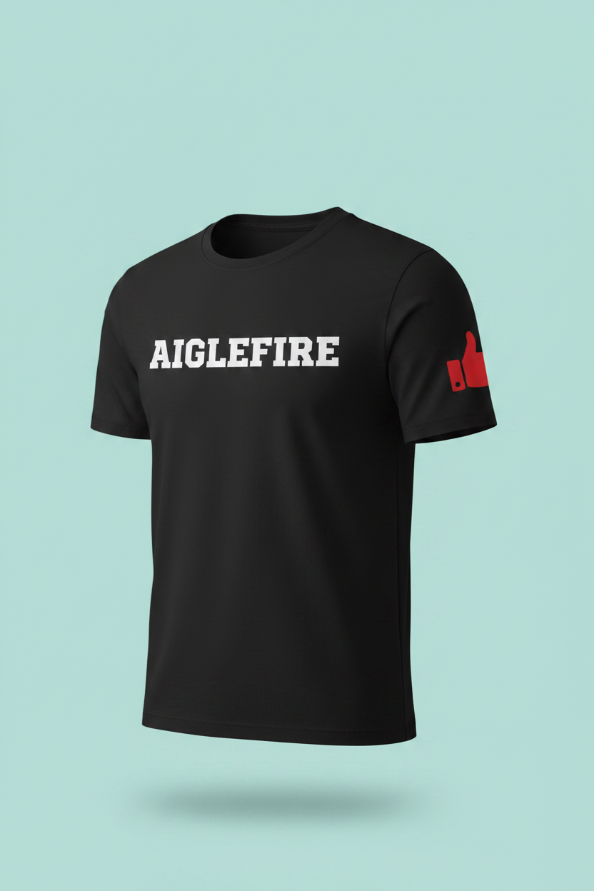 T-shirt à manches courtes noir Aiglefire