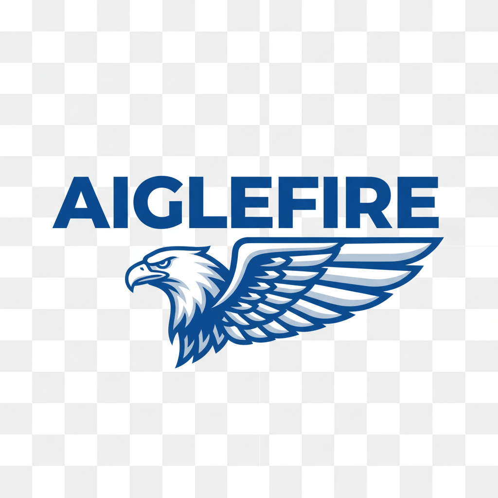 Logo Aiglefire Blanc Bleu